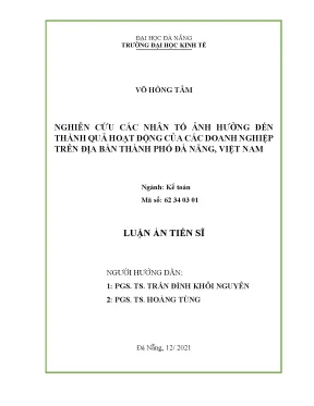 Các nhân tố ảnh hưởng đến thành quả doanh nghiệp Đà Nẵng