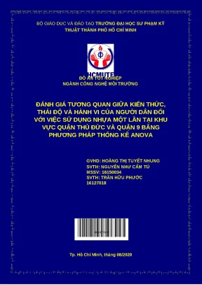 Đánh giá tương quan kiến thức thái độ hành vi sử dụng nhựa một lần