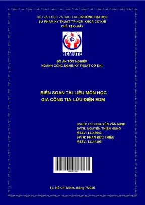 Biên soạn tài liệu môn học gia công tia lửa điện EDM