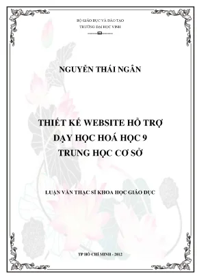 Thiết kế website hỗ trợ dạy học hóa học 9 THCS luận văn thạc sĩ
