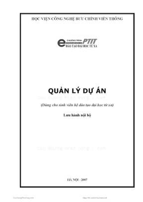 Giáo trình quản lý dự án CNTT - Học viện Bưu chính Viễn thông