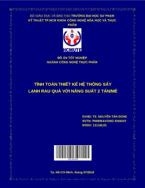 Thiết kế hệ thống sấy lạnh rau quả năng suất 2 tấn/mẻ