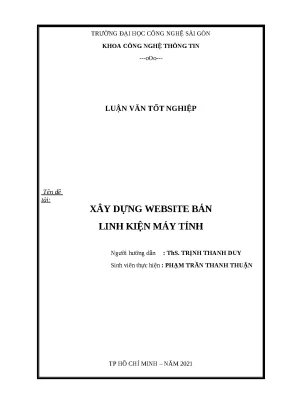 Xây dựng website bán linh kiện máy tính - Luận văn TN