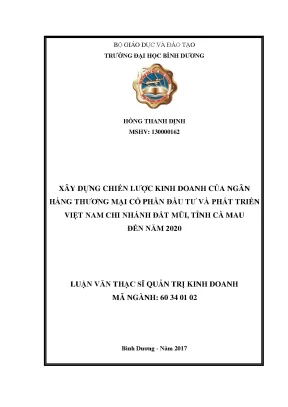 Chiến lược kinh doanh ngân hàng BIDV Đất Mũi 2020