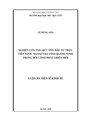 Nghiên cứu thu hút vốn FDI vào Quảng Ninh trong bối cảnh mới