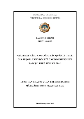 Giải pháp nâng cao quản lý thuế GTGT cho doanh nghiệp tại Cà Mau