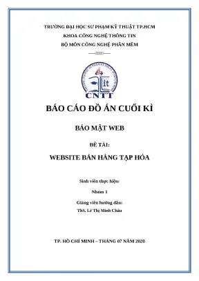 Báo cáo đồ án bảo mật web: Website bán hàng tạp hóa