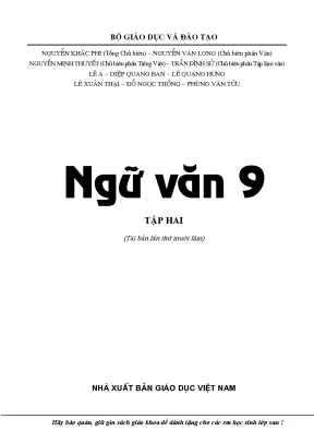 Sách giáo khoa Ngữ văn 9 tập 2 - Bộ Giáo dục và Đào tạo