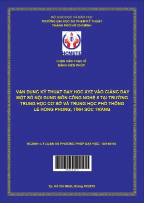 Vận dụng kỹ thuật dạy học XYZ trong môn Công nghệ 8