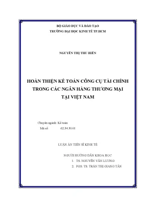 Hoàn thiện kế toán công cụ tài chính ngân hàng thương mại