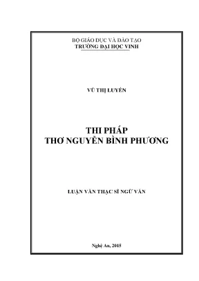 Thi pháp thơ Nguyễn Bình Phương - Luận văn thạc sĩ