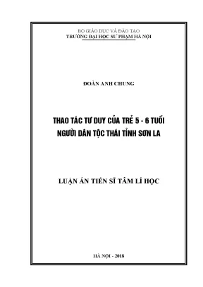 Nghiên cứu thao tác tư duy trẻ 5-6 tuổi dân tộc Thái