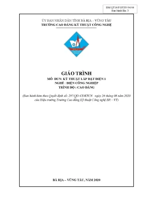 Giáo trình Kỹ thuật Lắp đặt Điện 1 - Cao đẳng BR-VT
