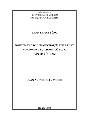 Nguyên tắc bình đẳng trước pháp luật trong tố tụng dân sự Việt Nam