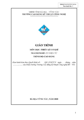 Giáo trình Thiết kế Cơ khí - Nghề Cơ điện tử