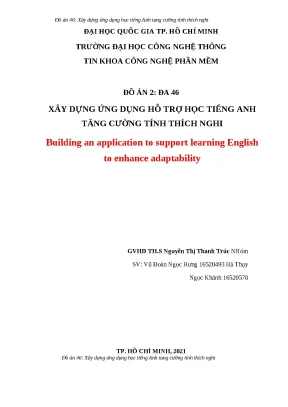 Đồ án xây dựng ứng dụng học tiếng Anh tăng cường tính thích nghi