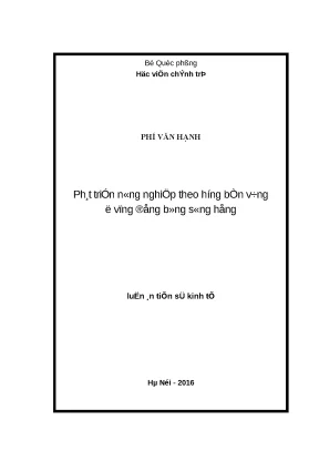 Phát triển nông nghiệp bền vững vùng Đồng bằng Sông Hồng