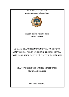 Nghiên cứu căng thẳng trong công việc và kết quả làm việc tại BIDV