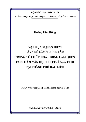Vận dụng quan điểm lấy trẻ làm trung tâm trong hoạt động văn học cho trẻ 5-6 tuổi