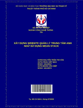 Website quản lý trung tâm Anh ngữ dùng MEAN Stack