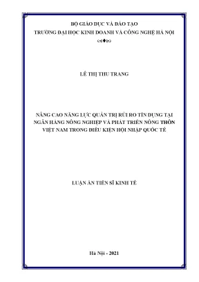 Nâng cao năng lực quản trị rủi ro tín dụng tại Agribank
