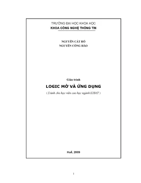 Giáo trình Logic Mờ và Ứng dụng - Tài liệu Cao học KHMT