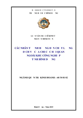 Nhân tố ảnh hưởng chất lượng dịch vụ hải quan Bình Dương