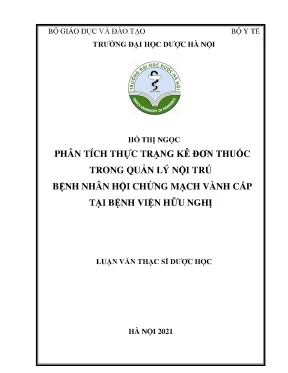Kê đơn thuốc trong quản lý nội trú hội chứng mạch vành cấp