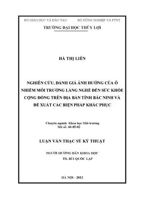 Đánh giá ô nhiễm môi trường làng nghề tác động sức khỏe cộng đồng
