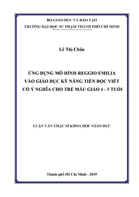 Ứng dụng Reggio Emilia giáo dục tiền đọc viết cho trẻ 4-5 tuổi