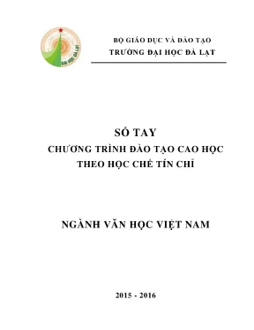 Sổ tay chương trình cao học Văn học Việt Nam