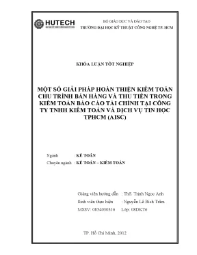Giải pháp hoàn thiện kiểm toán chu trình bán hàng tại AISC