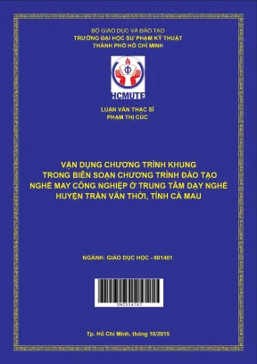 Vận dụng chương trình khung biên soạn chương trình đào tạo may