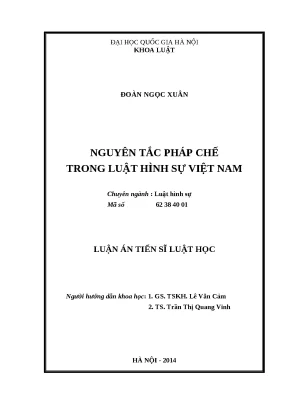 Nguyên tắc pháp chế trong luật hình sự Việt Nam - Luận án TS