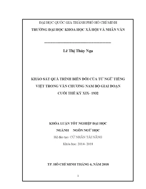 Khảo sát biến đổi từ ngữ tiếng Việt trong văn chương Nam Bộ 1887-1932
