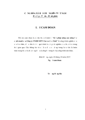 Giải pháp nâng cao năng lực cạnh tranh - Công ty Cao su Lộc Ninh