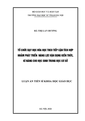Tổ chức dạy học hóa học tích hợp phát triển năng lực HS THCS