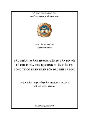 Các nhân tố ảnh hưởng gắn bó tổ chức tại PVCFC