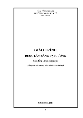Giáo trình dược lâm sàng đại cương cho cao đẳng dược