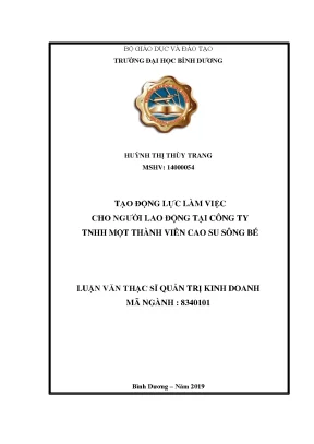 Giải pháp tạo động lực làm việc tại Công ty Cao su Sông Bé