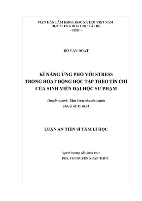 Kỹ năng ứng phó stress học tập của sinh viên Đại học Sư phạm