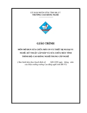 Giáo trình Sửa chữa Máy in & Thiết bị Ngoại vi