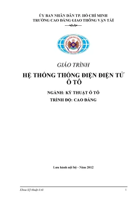 Giáo trình Hệ thống điện điện tử ô tô - Chương trình cao đẳng