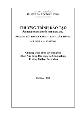Chương trình ĐH Kỹ thuật Công trình Xây dựng - Bách khoa Đà Nẵng