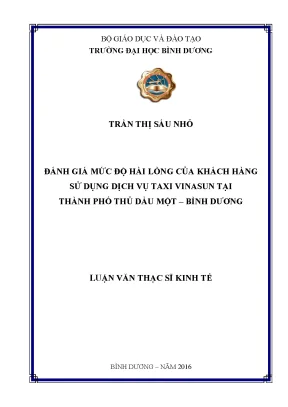 Đánh giá hài lòng khách hàng taxi Vinasun tại Thủ Dầu Một, Bình Dương