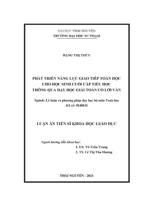 Phát triển năng lực giao tiếp toán học qua giải toán