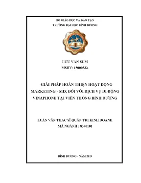 Hoàn thiện marketing mix dịch vụ di động Vinaphone
