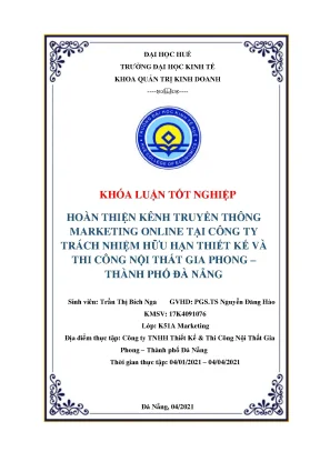 Nghiên cứu hoàn thiện kênh Marketing Online cho Nội thất Gia Phong