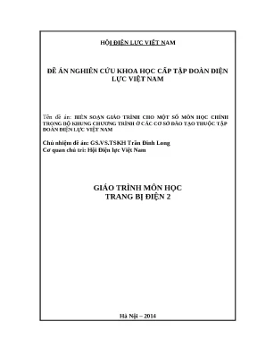 Giáo trình Trang bị điện 2 - Trang bị điện máy công cụ