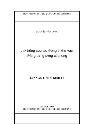 Thị trường sức lao động Đồng bằng sông Cửu Long: Luận án TS